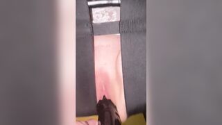 SAHSlut Squirting on Long Ebony Toy
