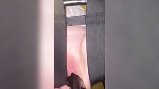 SAHSlut Squirting on Long Ebony Toy