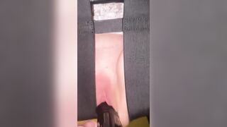 SAHSlut Squirting on Long Ebony Toy
