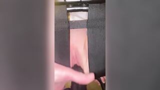 SAHSlut Rides and Squirting on Long Ebony Sex Toy