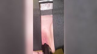 SAHSlut Rides and Squirting on Long Ebony Sex Toy
