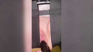 SAHSlut Rides and Squirting on Long Ebony Sex Toy