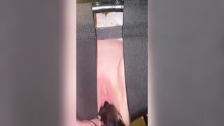 SAHSlut Rides and Squirting on Long Ebony Sex Toy