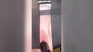 SAHSlut Rides and Squirting on Long Ebony Sex Toy