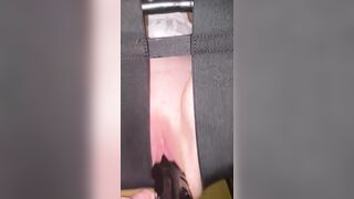 SAHSlut Rides and Squirting on Long Ebony Sex Toy