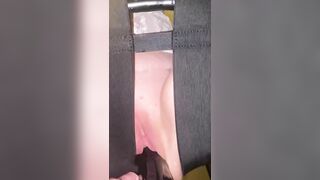 SAHSlut Rides and Squirting on Long Ebony Sex Toy