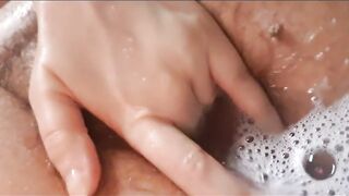 Unshaved Chubby Anal Finger Fuck into the Tub Sloppy Soapy Fart ASMR