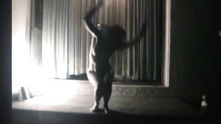 Leggy Canadian cougar Spreads Wide then Rocks out Dancing Nude to Rob