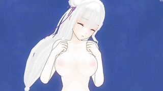 3D ANIMATED Crazy Hot Agony Emilia from Animated Re: zero Gets an Orgasm