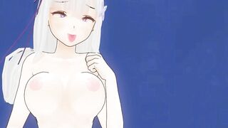 3D ANIMATED Crazy Hot Agony Emilia from Animated Re: zero Gets an Orgasm