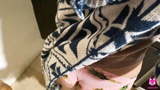 Kitchen Quickie - Brooke Foxxx cuts meat then takes meat