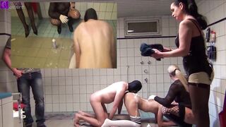 Young and slim female sub, farts and pukes, a dude,