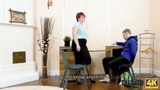 TUTOR4K. Insistent fellow manages to boned submissive tutor at her