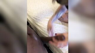 Long Ass White chick Gets Her Mouth Stuffed After Break