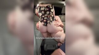 Hotwife Fucks  bull inside the Vehicle while Hubby Drives