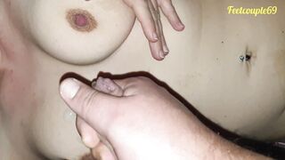 Compilation of Cumshots on Huge Boobs and Foot Part one, Natural Big Titted