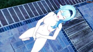 Eula Finger Fuck herself and having a Squirting Orgasm - Genshin Impact Animated