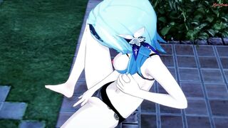 Eula Finger Fuck herself and having a Squirting Orgasm - Genshin Impact Animated