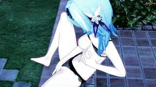 Eula Finger Fuck herself and having a Squirting Orgasm - Genshin Impact Animated