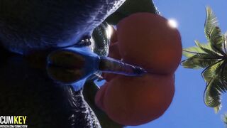 Big Titted Babes Mating with Lizardman with 2 Cocks | Huge Dick Monster