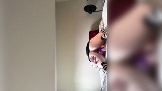 Gothic sluts Riding Purple Vibrator