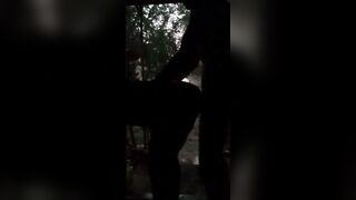 Fucking while Raining with the Door Open Outdoor Hard Throat Nailed
