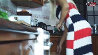 I was cooking but my hubby came and fuck me
