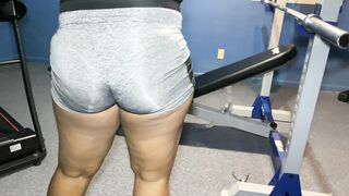 CHEATING WIFEY FUCKS WORKOUT COACH WHILE ON THE PHONE WITH HUBBY