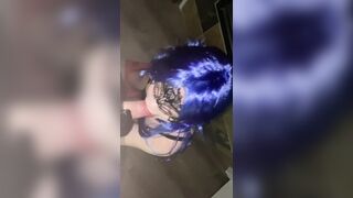 Fiance Blows Penis with Lipstick on
