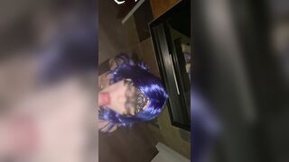 Fiance Blows Penis with Lipstick on
