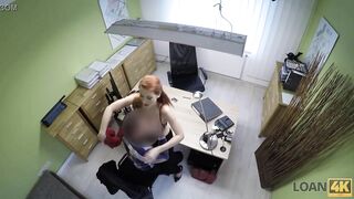LOAN4K. Big Titted redheaded milf has sex with a hung bro