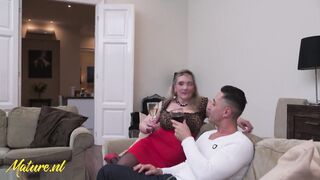German Older Ex-Wife with Huge Natural Boobies Squirts & Gets Creampied