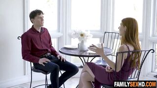 Guy tricks step sis and MILF in sex - banged