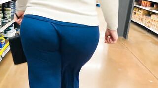 Cougar Fat Butt Outside Wedgie and Whale Tail Shopping