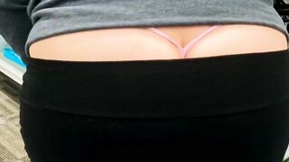 Cougar Fat Butt Outside Wedgie and Whale Tail Shopping