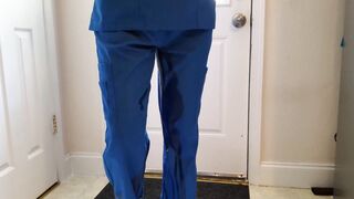 Nurse Wetting her Scrubs
