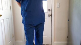 Nurse Wetting her Scrubs