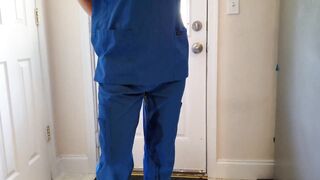 Nurse Wetting her Scrubs
