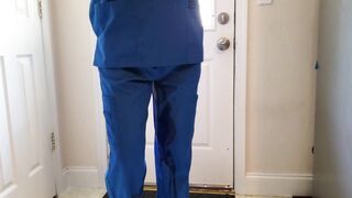 Nurse Wetting her Scrubs