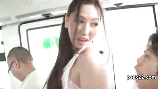Japanese Professor inside Bus with a School Girl