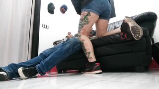 Back Room between Tattoos Spun Anal