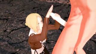 Attack on Titan - Annie Leonhart gets pounded by Titan