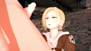 Attack on Titan - Annie Leonhart gets pounded by Titan