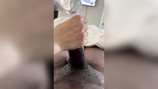 STROKING HUGE AFRICAN PENIS UNTIL IT EXPLODES