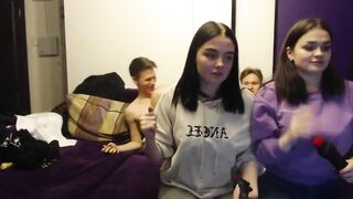 two sisters and three naked guys
