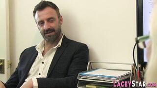 Mature doctor ass nailed in office