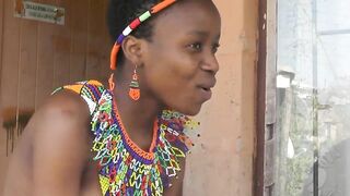 Topless Ebony girls with nice titties dancing and talking
