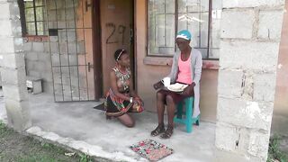 Topless Ebony girls with nice titties dancing and talking