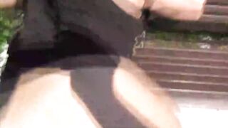 Very risky - cumshot from freaky pedestrian