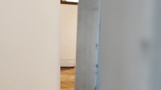Spying turned on pussy with mouth watching porn and masturbating under table